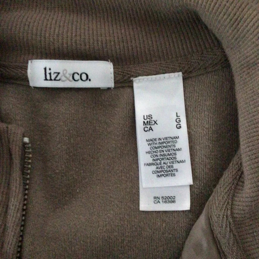 Liz & Co. Quilted Lightweight Full Zip Jacket - Size Large - Picture 6 of 8